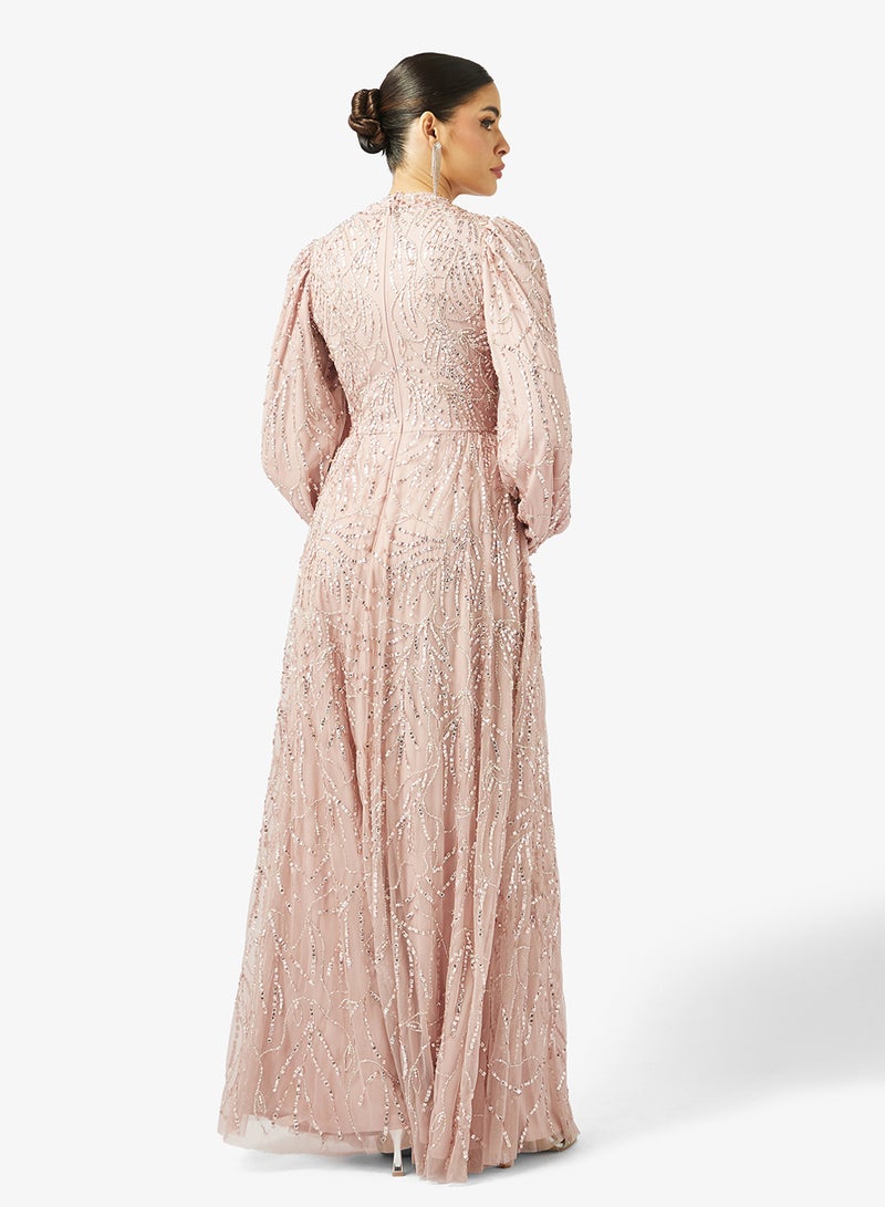 MARYISA Embellished Balloon Sleeve Maxi Dress - Image 2